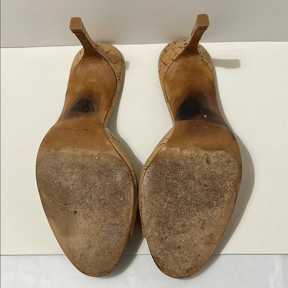 Manolo Blahnik Natural Cork Astuta Open Toe Slide Heels Size 39/8.5 - Picture 8 of 16